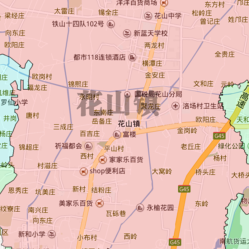花都区地图1.15m广东省广州市折叠款高清装饰画餐厅贴画