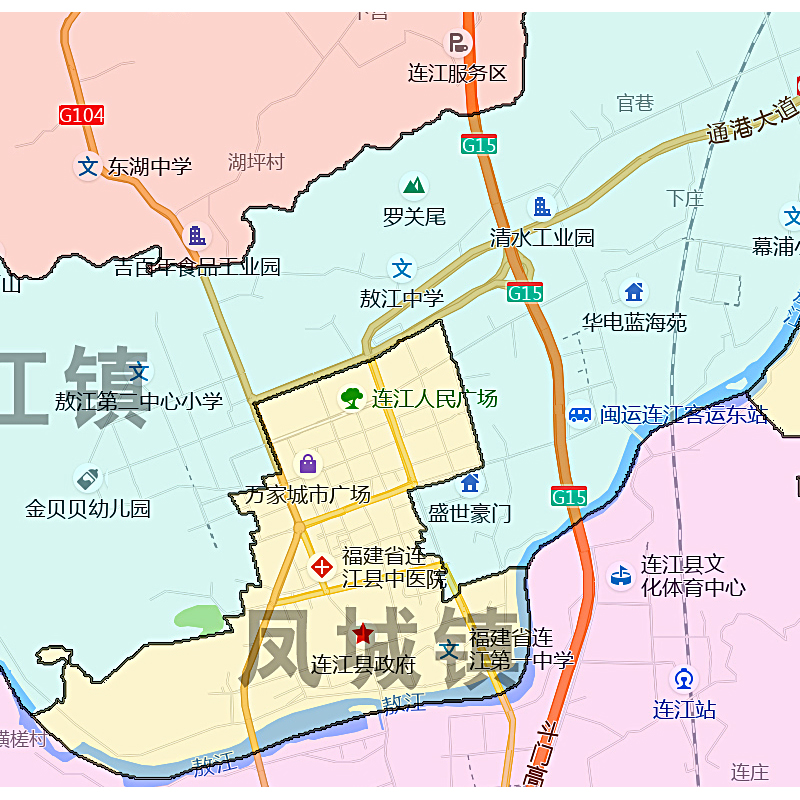 连江县地图1.15m福建省福州市折叠版装饰画客厅沙发背景墙面壁画-图1