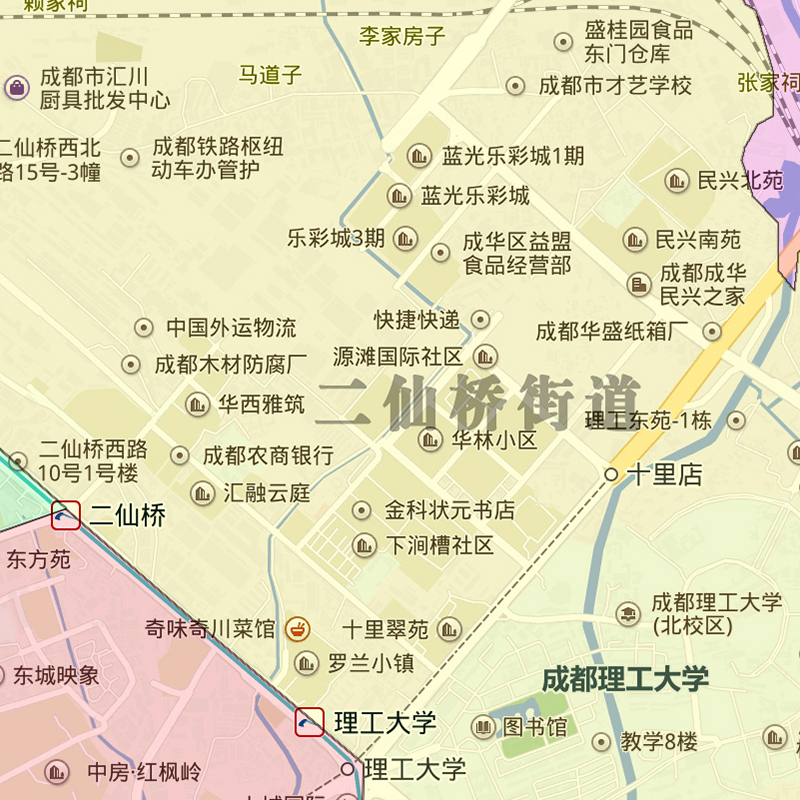 成华区地图1.15m新款高清大幅客厅折叠装饰画四川省成都市现货 - 图1