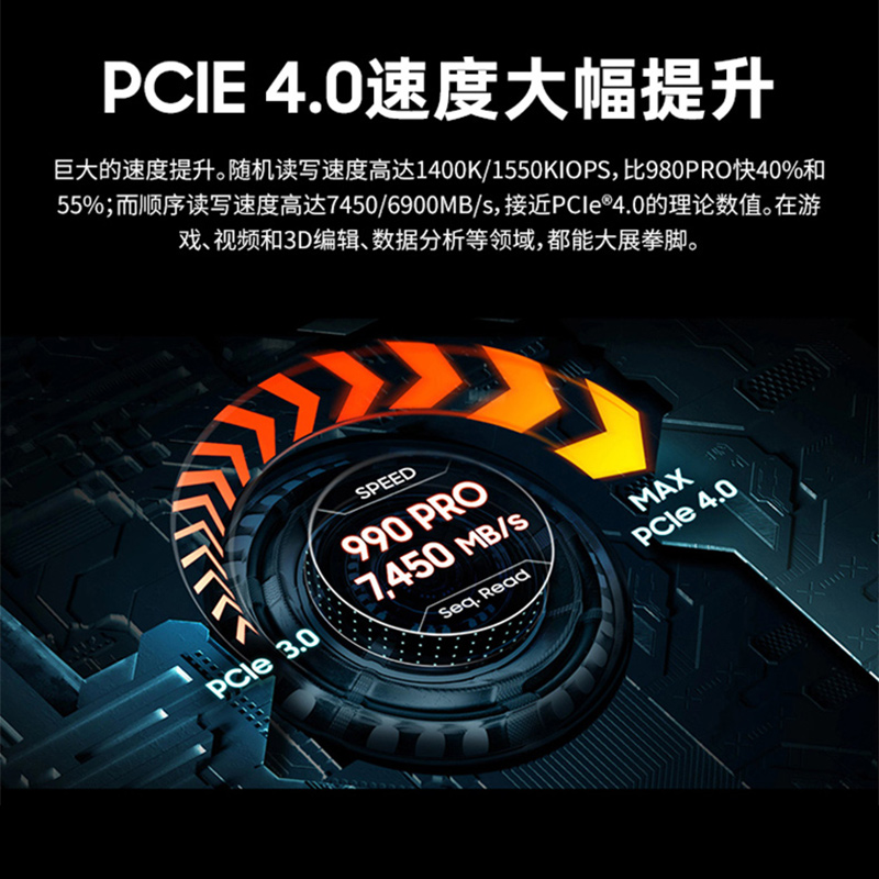 三星990Pro 1T/2T M.2 SSD固态硬盘PCIe4.0华硕笔记本台式电脑PS5 - 图2