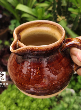 云南大理粗陶泡茶罐手工柴烧