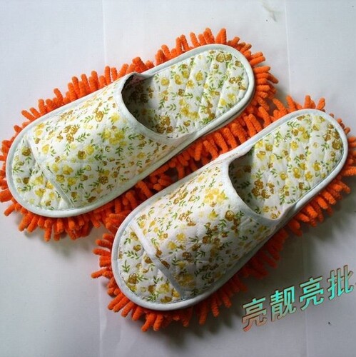 包邮 室内静音防滑开口可拆洗擦地拖鞋雪尼尔懒人拖鞋 拖地家居鞋 - 图3