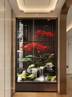 仿真绿植室内假山流水橱窗景观网红仿生植物假树造景别墅装饰摆件