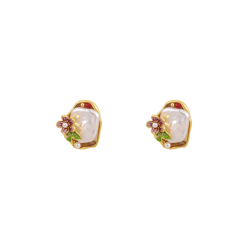 莫奈花园不规则巴洛克天然大珍珠耳钉女设计感小众耳环高级感耳饰,淘宝优惠券,粉丝福利购,淘宝优惠卷