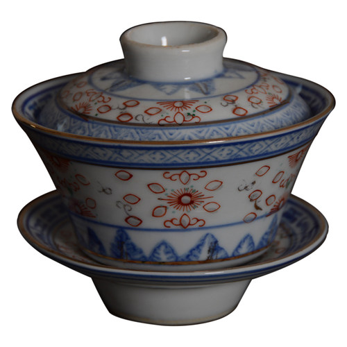 中国美術 景德鎭 青華染付 鳳紋樣茶椀 茶碗 3客 景德古窑 景德镇陶瓷茶具老厂货80年代青花玲珑斗彩三才盖碗单个敬茶碗大号_虎窝淘