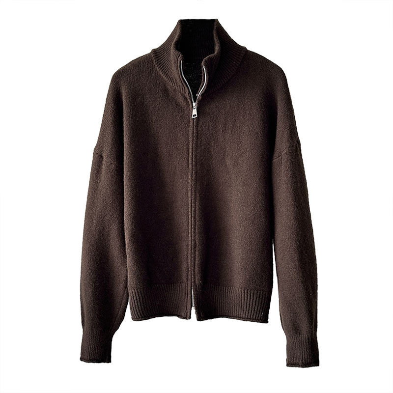 橘芷秋冬新款立领拉链开衫女加厚高领纯色毛衣女慵懒风针织982,淘宝优惠券,粉丝福利购,淘宝优惠卷