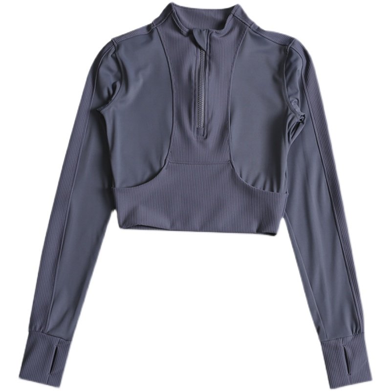 立领半拉链紧身运动外套女短款跑步健身服上衣训练显瘦瑜伽服长袖,淘宝优惠券,粉丝福利购,淘宝优惠卷