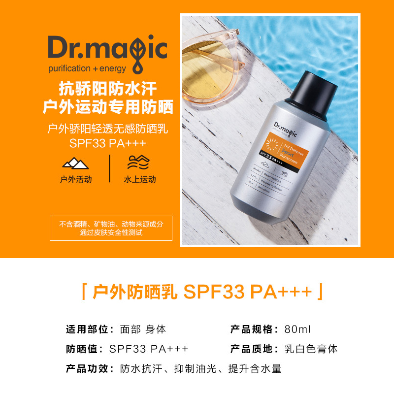 Dr.magic魔法医生户外骄阳清透无感防晒乳SPF39+ PA+++新品 - 图2