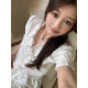 Tencel ຝ້າຍ lace temperament ຊຸດສີຂາວ
