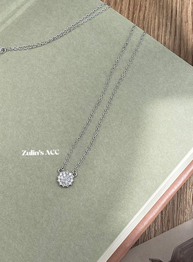 zulin's acc ◆极细锁骨链通体S925银项链夏季满钻吊坠防过敏颈链