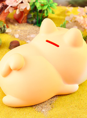 可爱小柴柴搪胶防摔钱罐大摆件