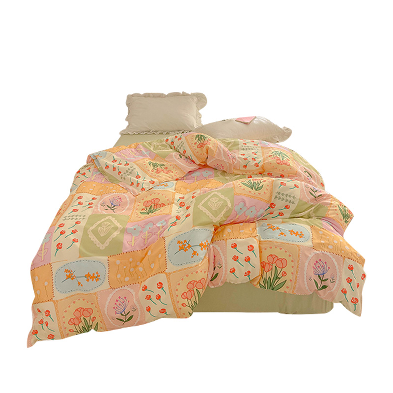 花园奇遇记 插画师原创日式拼布碎花全棉被套被罩单件单人可定制 - 图3