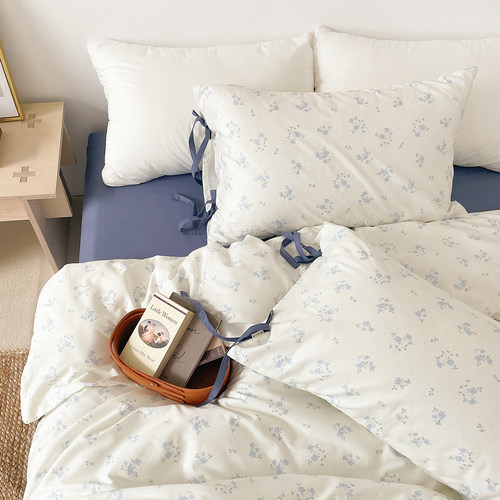 浅夜的花雨 原创复古碎花全棉三四件套单双人床单被套枕套新疆棉 - 图1