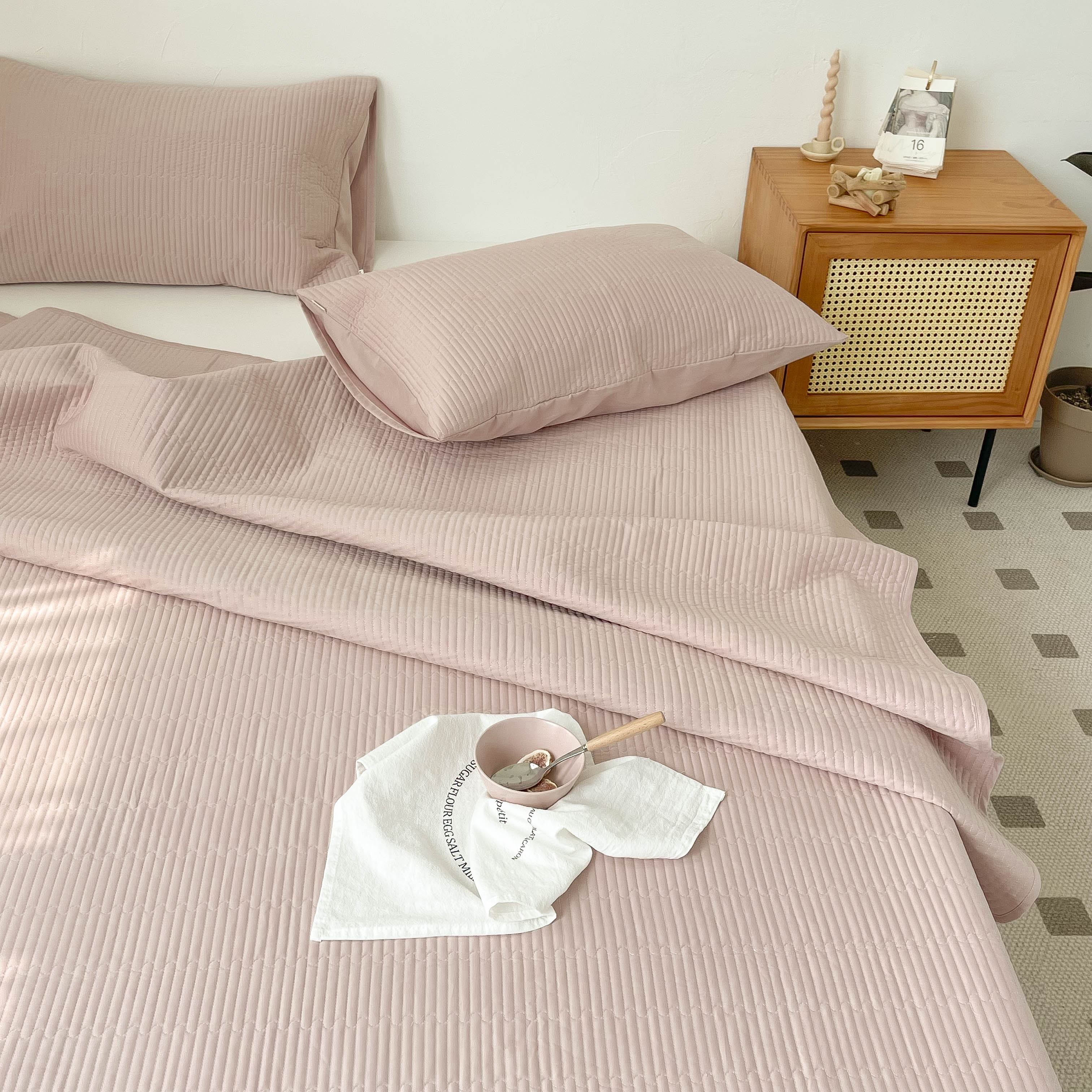 FAZOZO 品质享受级50支磨毛床盖三件套盖毯加厚床单铺盖 柔软细腻 - 图1