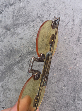 民国仿古风太阳镜水晶茶色框架