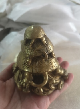 纯铜真铜龙龟摆件母子龙龟家用客厅装饰龙头龟铜工艺品乔迁开业礼