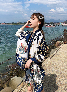沙滩丝巾大披肩百搭旅游度假海边海滩纱巾女夏天围巾防晒薄款长款