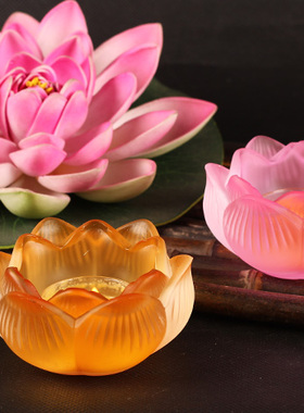 妙相水晶莲花光明灯吉祥酥油佛具