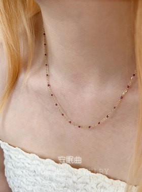 莓果少女百搭不掉色钛钢项链