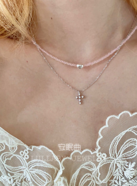 安眠曲手工串珠女爱心项链