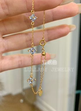 三月生辰石四叶草S925银手链