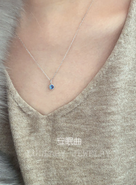 S925纯银鼻屎钻小众锁骨链生辰石