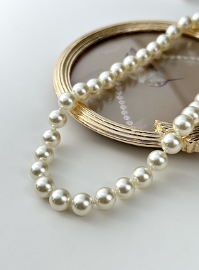 法式珍珠项链锁骨链珍珠项链