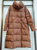 Fragrant cloud yarn jacquard reworked long style down jacket with chest circumference 110 coat length 101M