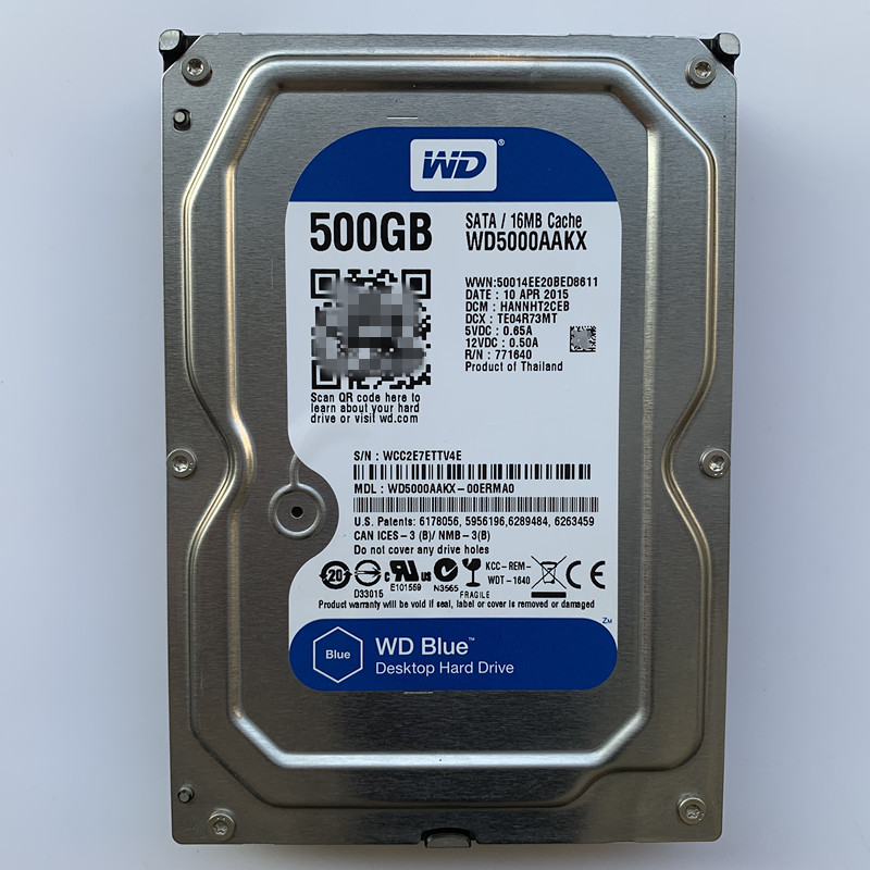 全新7200转WD西部数据蓝盘3.5寸500G台式机电脑硬盘WD5000AAKX - 图1