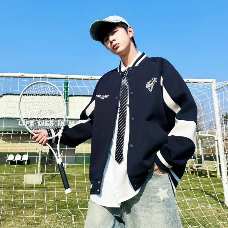 2026春款乔迪丹娜男大童针织棒球服拼色潮青少年学生宽松休闲外套,淘宝优惠券,粉丝福利购,淘宝优惠卷