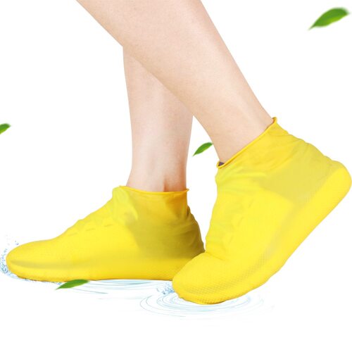 防水鞋套乳胶防滑防雨鞋套加厚耐磨户外防雨男女雨靴轻便携带 - 图3