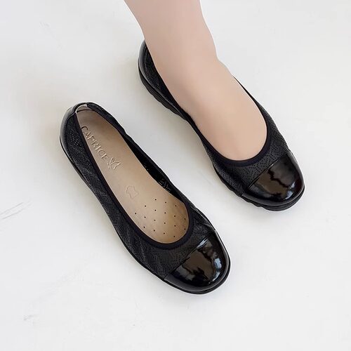 德国全进口CAPRICE凯蝴蝶女鞋2026春夏牛皮镂空气垫坡跟单鞋22103 - 图0