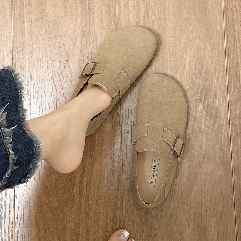 勃肯鞋女春秋2025新款防滑平底孕妇女单鞋英伦风一脚蹬软底豆豆鞋,淘宝优惠券,粉丝福利购,淘宝优惠卷