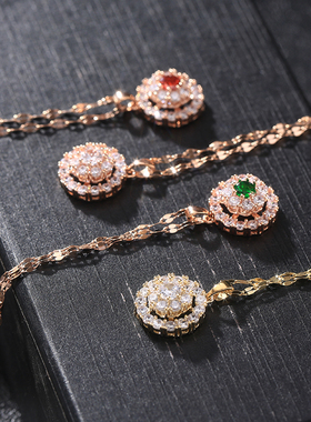 韩国轻奢可旋转钛钢女水晶锆石