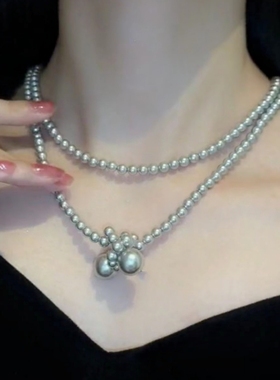 一款多戴长款串珠珍珠项链毛衣链