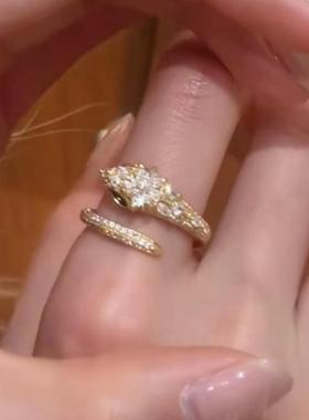 精致爆款食指戒水钻小众设计感