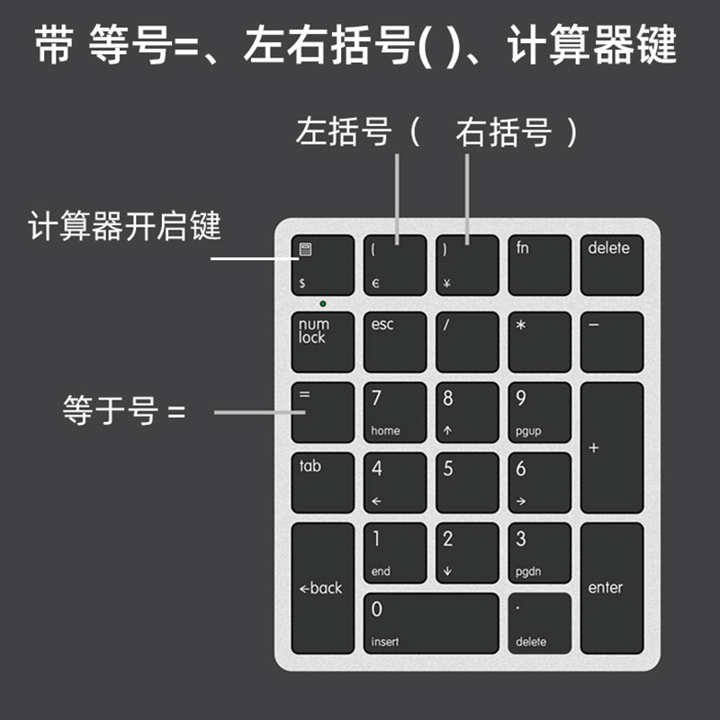 专业26键/计算器键】魔蛋会计财务专用笔记本电脑外接数字小键盘剪刀脚蓝牙无线外置有线USB苹果安卓平板手机-图0