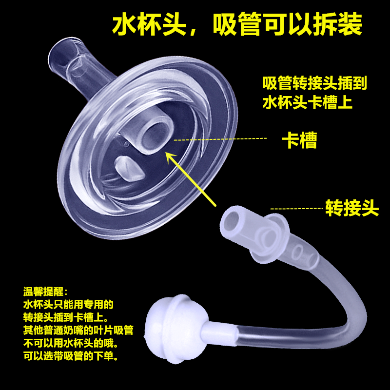 十字孔硅胶学饮水杯吸管宽口通用好孩子吸管配件PNUOKN日康重力球