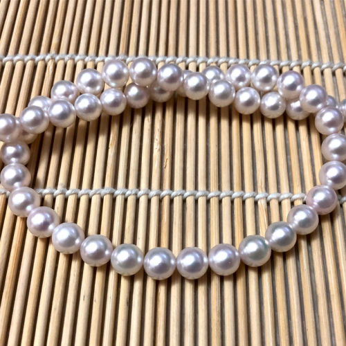点醉AKOYA天然海水樱花粉光珍珠项链 正圆镜面强光正品K金高品质 - 图0