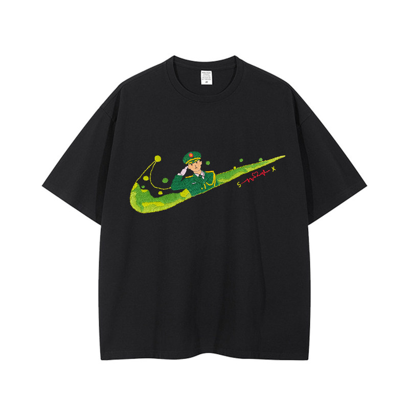 送兵哥哥礼物刺绣手工diy刺绣材料包送男友情侣T恤线段情书