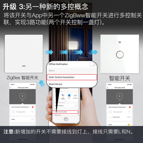 Tuya涂鸦zigbee按键开关定时语音控制单火零火通用无电容智能开关 - 图2
