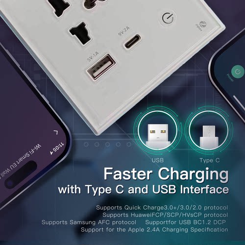Tuya涂鸦智能插座Wi-Fi快充ZigBee定时远程Type-c3.0版智能识别 - 图1
