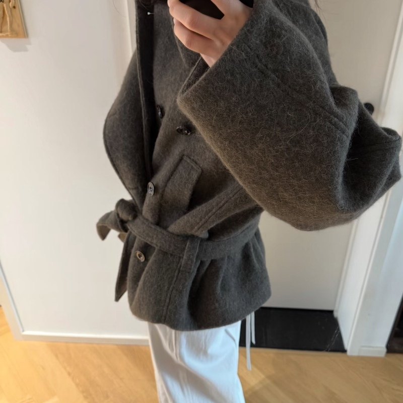 yb开发1:1对版不起球没异味金敏喜大衣lemair同款羊驼毛短大衣,淘宝优惠券,粉丝福利购,淘宝优惠卷