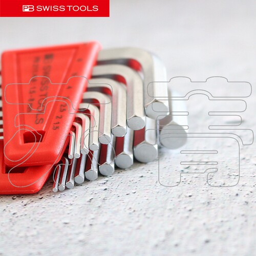瑞士PB SWISS TOOLS加长平头内六角扳手组套PB211.H-2/4/5/6/8/10 - 图1
