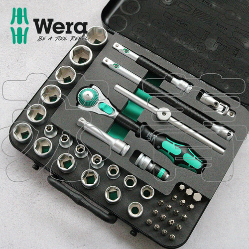 德国Wera Zyklop 8100 SB2  3/8英寸驱动 棘轮扳手套筒43件套 - 图0