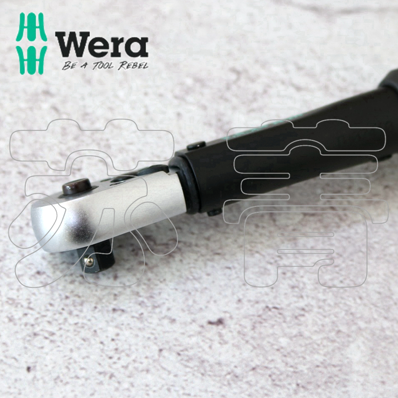 德国Wera维拉 Click-Torque A5  2.5-25Nm换向式棘轮扭力扳手1/4 - 图1