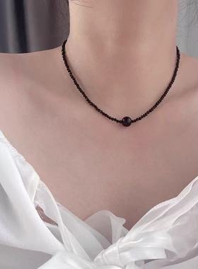 气质尖晶石项链女生百搭锁骨链