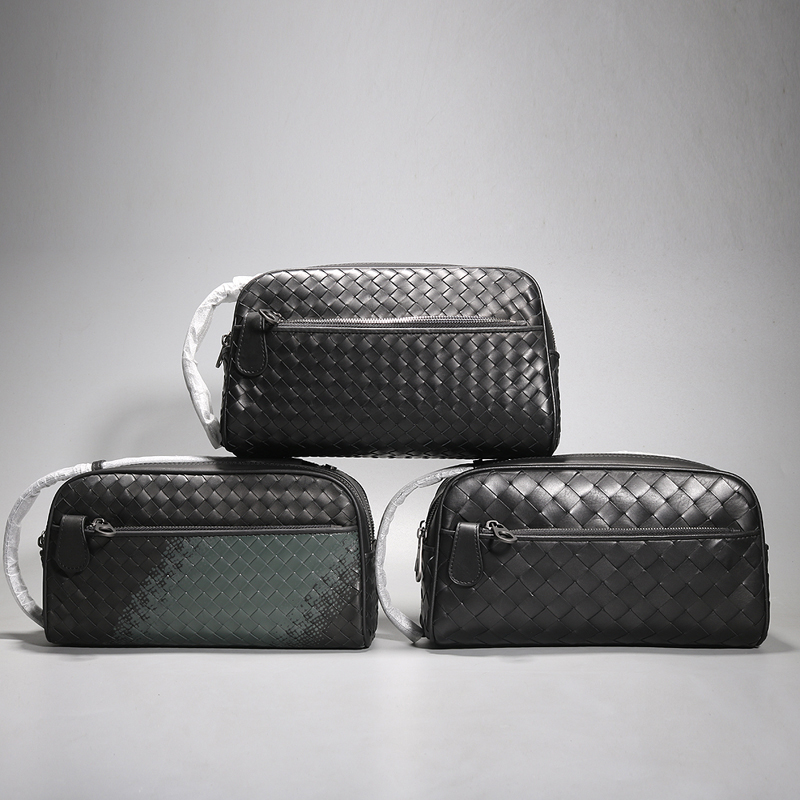 新款男款真皮编织双拉链男士包包 力豪男士包袋