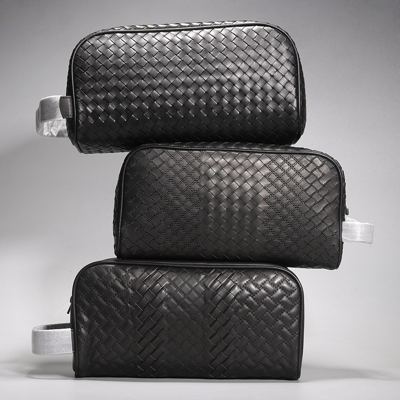 真皮编织2021新款潮男式手提洗漱包 力豪男士包袋