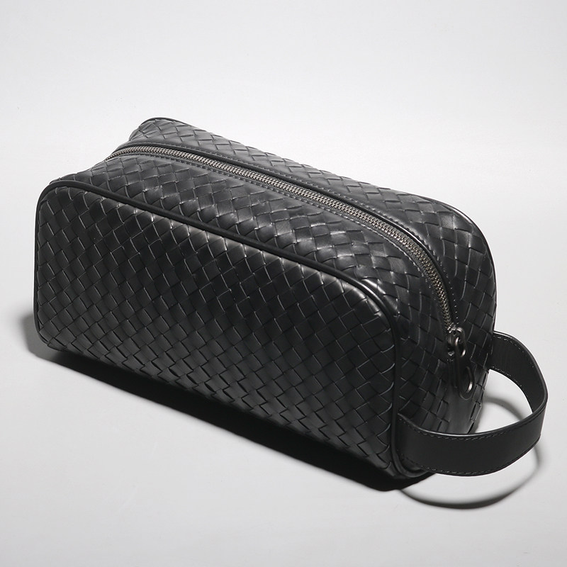 真皮编织2021新款潮男式手提洗漱包 力豪男士包袋